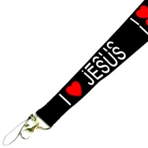 I LOVE JESUS LANYARD KEYCHAIN